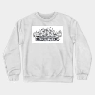 Australian Art: Pen & Ink Drawing of an Abandoned Pub Hotel Crewneck Sweatshirt